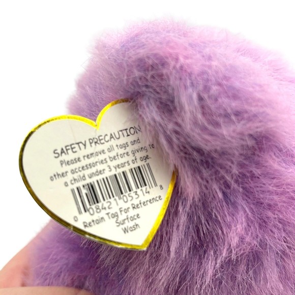 TY Beanie Classic Collection 1999 LILACBEARY The Plush Bear Stuffed Animal Toy - Picture 11 of 11